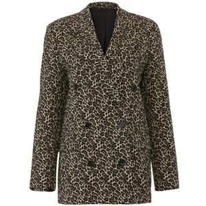 The Kooples Black Pepper Leopard-Print Blazer, Size 1 (S), Color: Animal Print